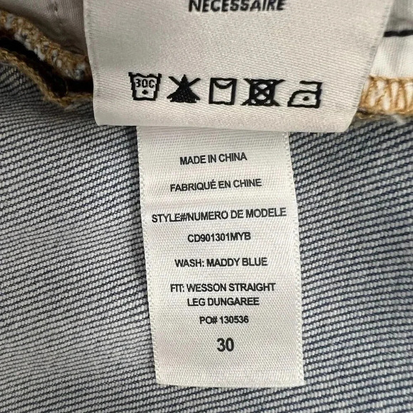 Alice + Olivia Wesson Straight Leg Dungaree Overall Jumpsuit Denim Size 30/L - Picture 13 of 15